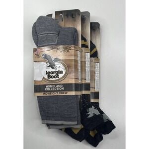 NWT Georgia Boot Merino Wool Set of 3 Gray Large Midweight Crew Socks